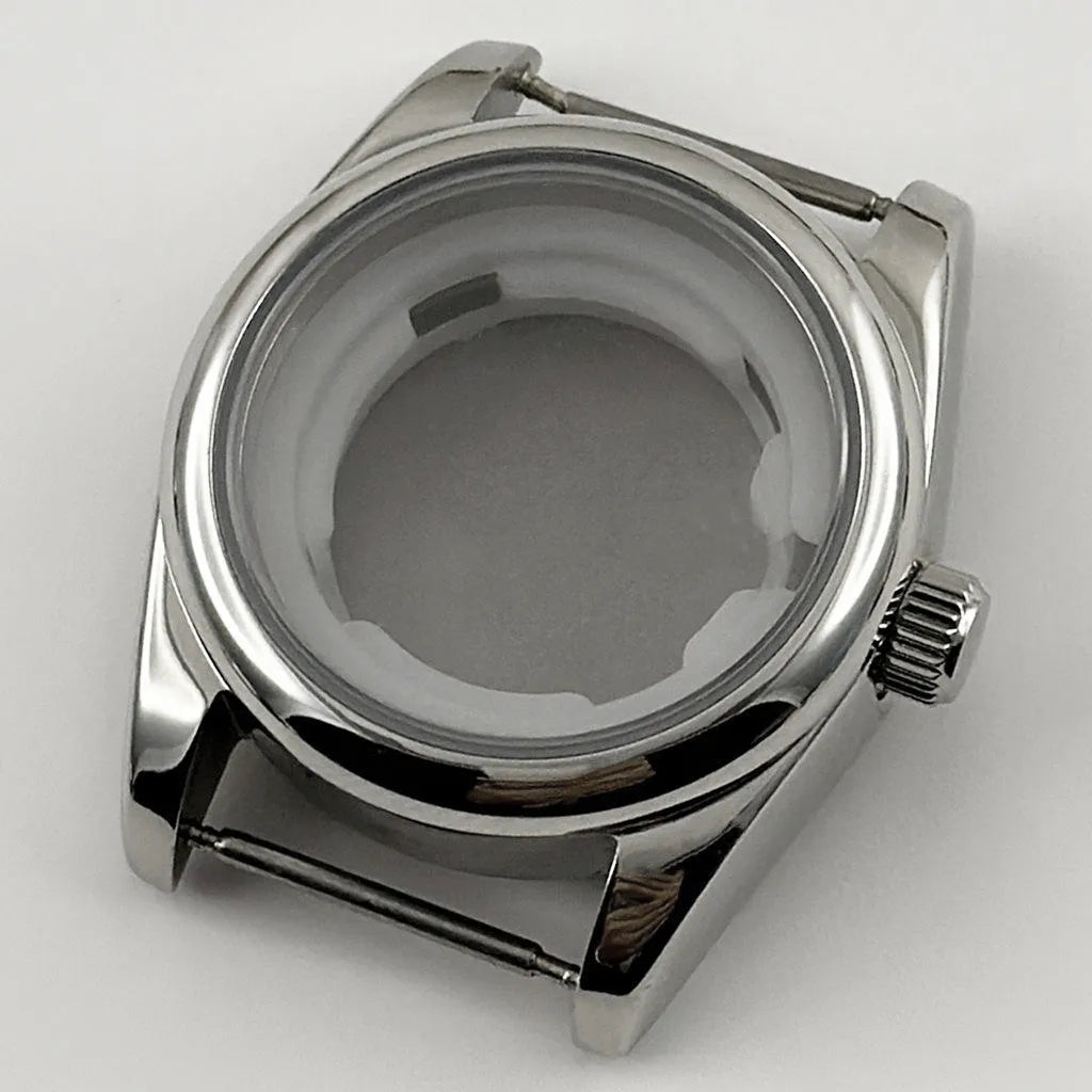 31MM Ladies Round Polished Fluted Bezel Sapphire Crystal Watch Case for NH05/06