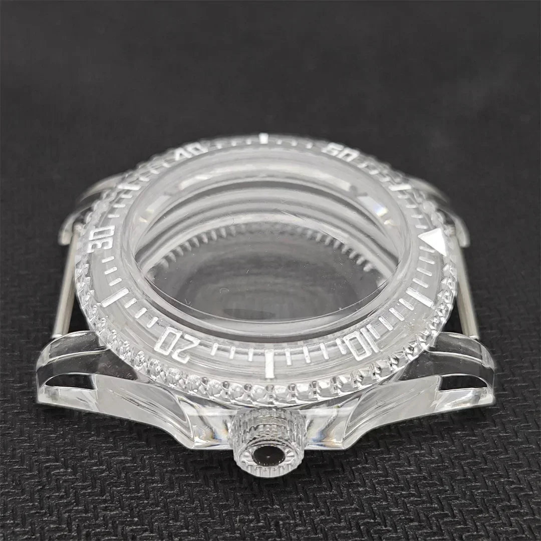 42mm Transparent Watch Case for NH35/NH36/4R/7S with Luminous Rotatable Bezel