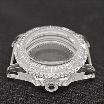 42mm Transparent Watch Case for NH35/NH36/4R/7S with Luminous Rotatable Bezel