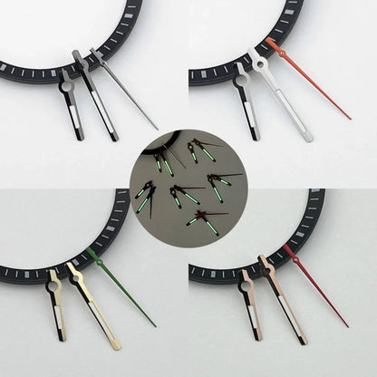 Green Luminous Logbook Watch Hands Green Orange Red Second Hand for NH35/NH36