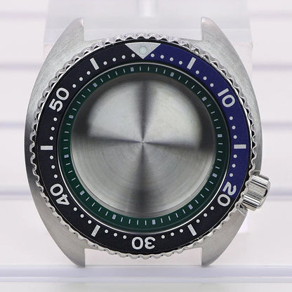 45mm Steel Watch Case Sapphire Glass For Mod skx big Abalone NH35 NH36 NH38