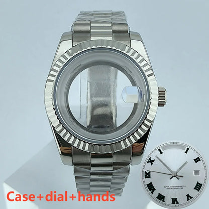 39mm Stainless Steel Watch Case Sapphire Glass suitable for Miyota 8285 Movement