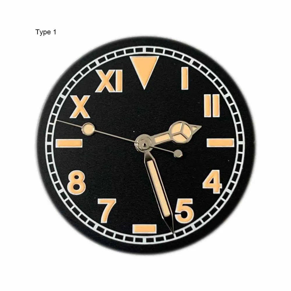 28.5mm Green Luminous Watch Dial + Watch Hands for NH35 NH36 Movement Modified