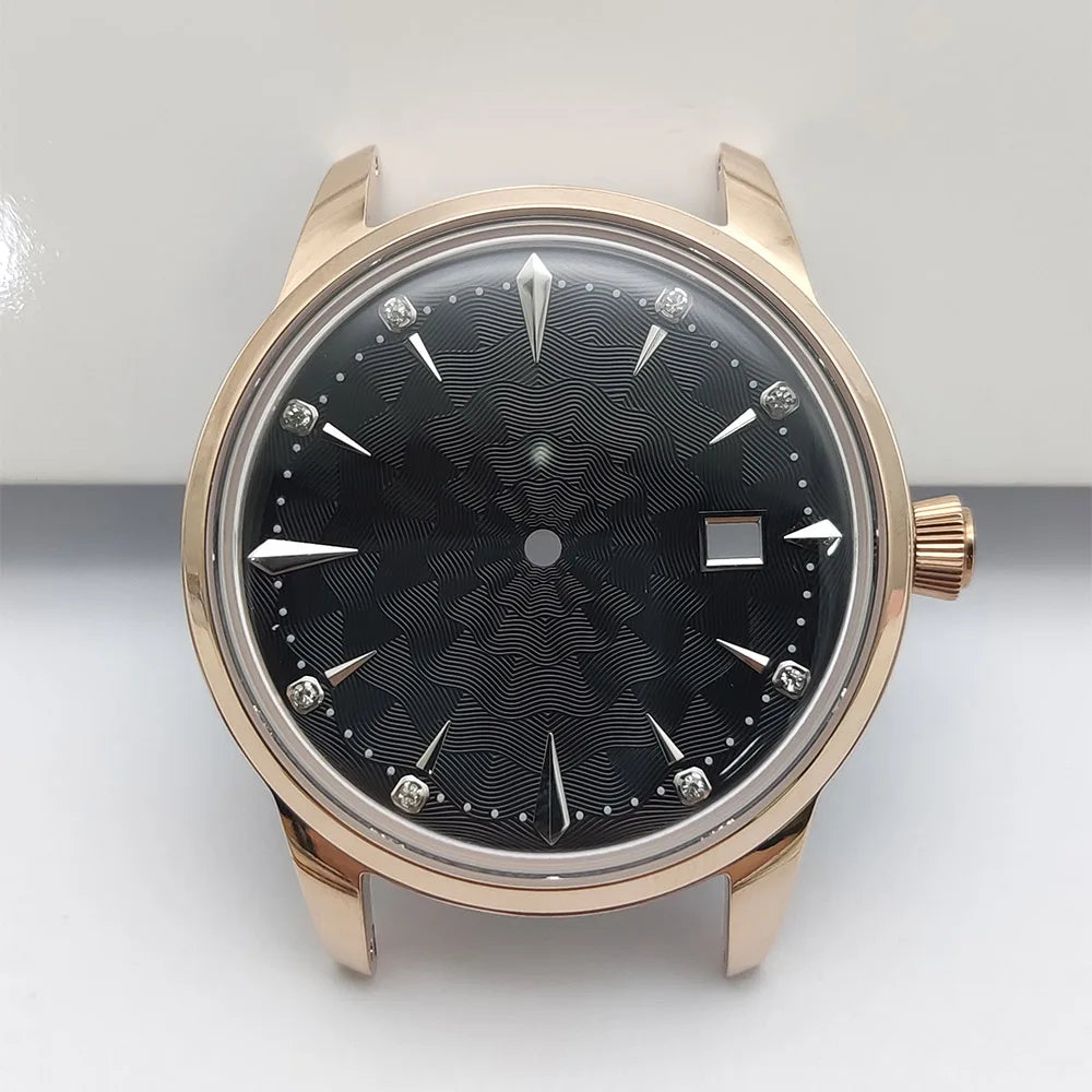 40mm Watch Case 35mm Dial Set Diamond Scale 20mm Strap Cocktail Watch for NH35
