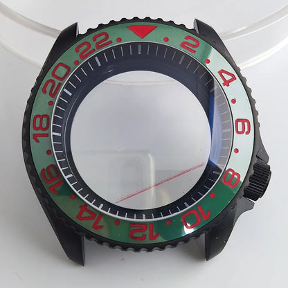 Case 41.5mm Convex Sapphire Glass Ceramic Bezel Stainless Steel Black Matte Waterproof Case Fit NH 35 NH36 Movement Case