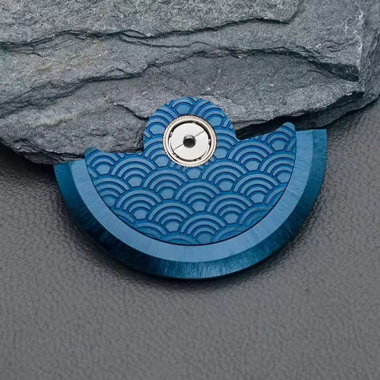 Blue Metal Waved Carved Oscillating Weight Rotor Fit for NH34 NH35 NH36 NH38 NH72 Movement