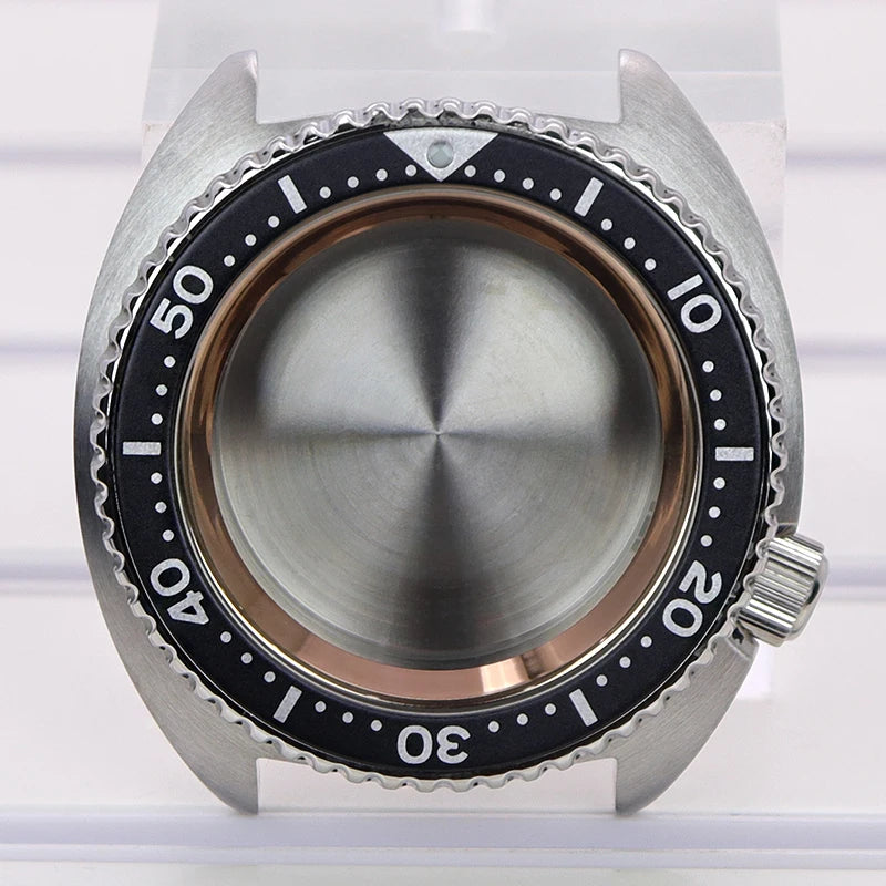45mm Steel Watch Case Sapphire Glass For Mod skx big Abalone NH35 NH36 NH38