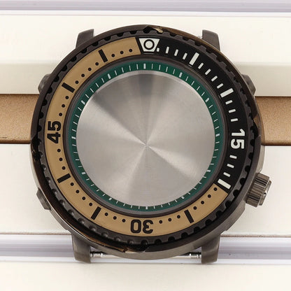 43mm Watch Case For NH34 NH35 NH36 NH38 Tuna Sapphire Crystal Luminous Bezel