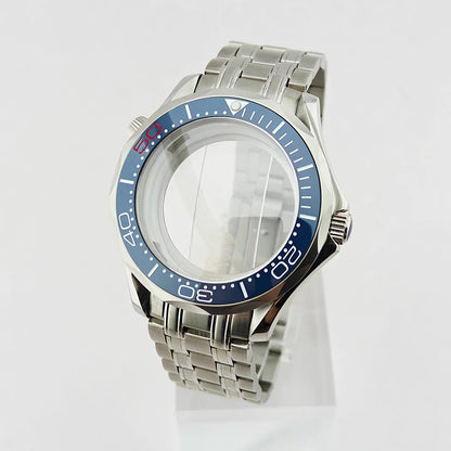 42MM Diving Watch Case Sapphire Glass Unidirectional Rotating Bezel For NH35