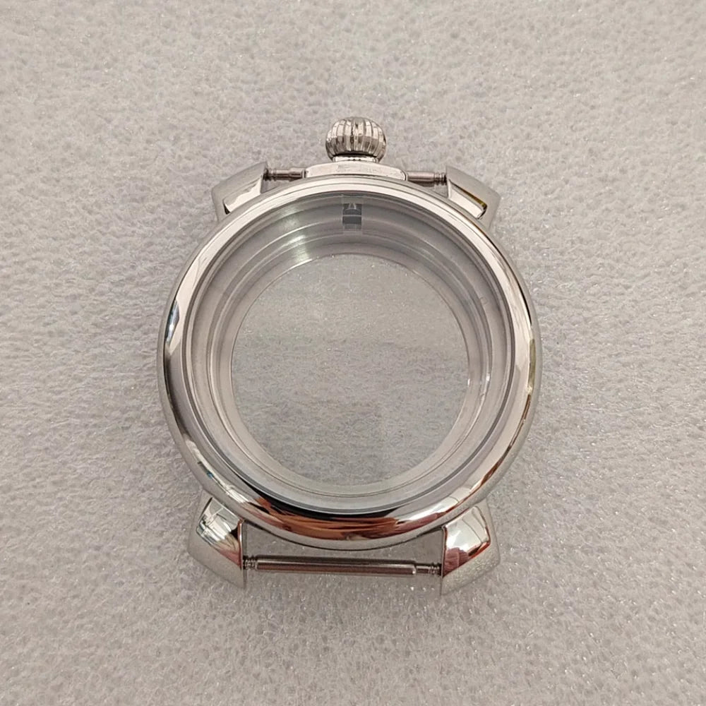 40MM Stainless Steel Silver Watch Case with Mineral Glass for NH35 NH36 Movement