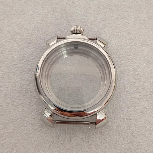 40MM Stainless Steel Silver Watch Case with Mineral Glass for NH35 NH36 Movement