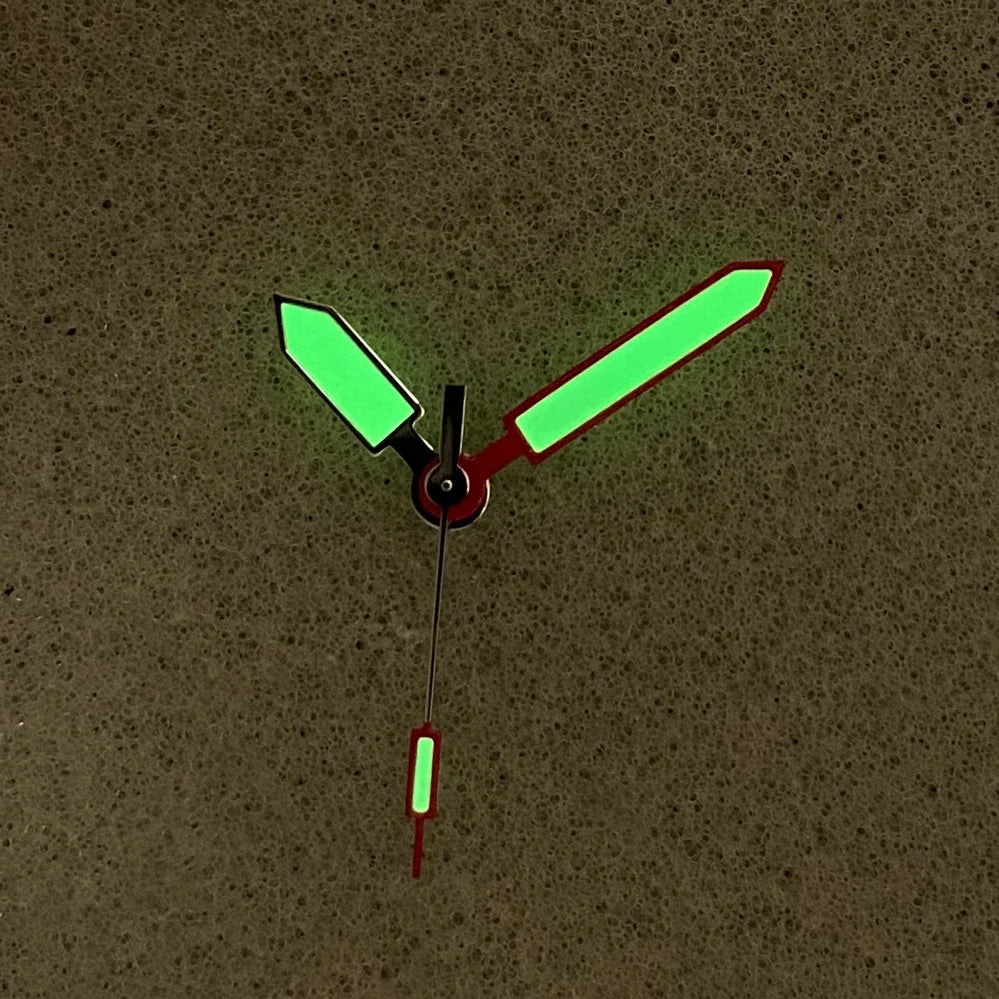 Silvery Red and White Green Luminous Watch Hands for NH35A/36/4R/7S Movement