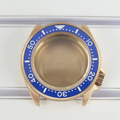 Rose Gold 38mm Watch Case Sapphire Glass Ceramic Bezel For NH35 NH36 4R36 NH35
