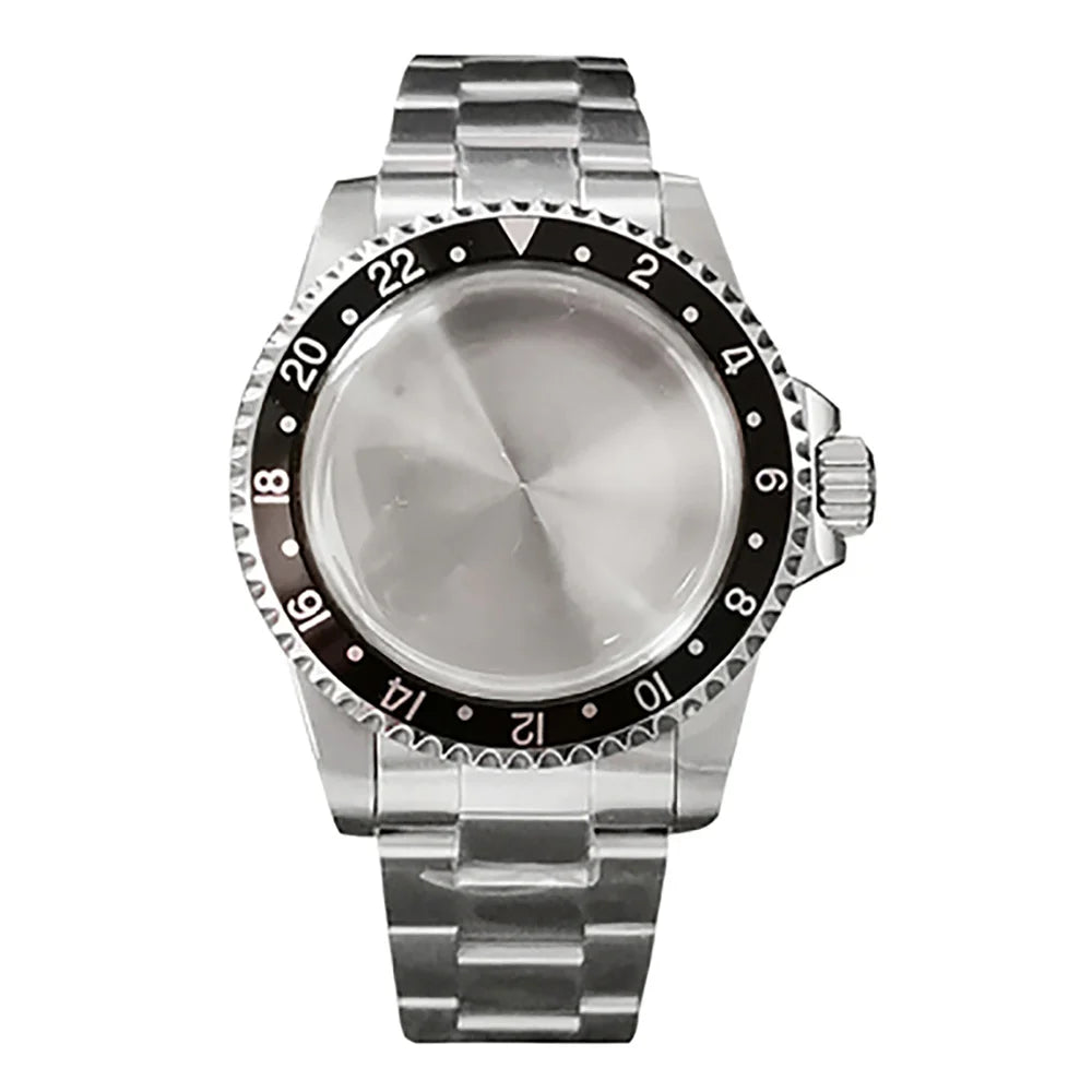 39.5MM Watch Case + Strap for NH35/NH36 Stainless Steel Vintage Cases Watchband