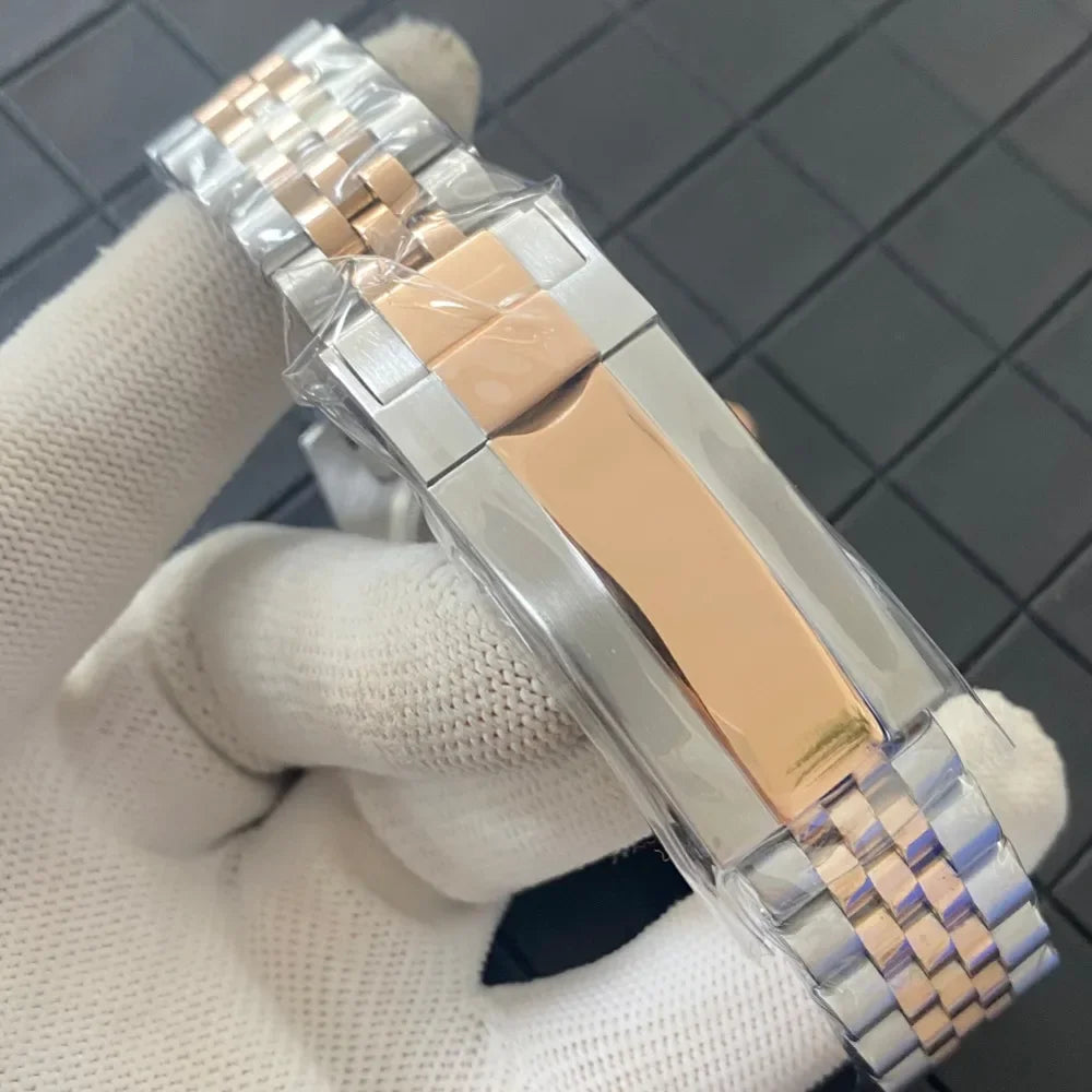PVD 36mm Rose Gold Watch Case with Sapphire Crystal for NH35/NH36/4R Movement