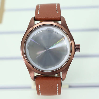40mm Watch Cases /Leather Strap For NH35 NH36 NH34 NH38 Eta 2824 Mod pilot