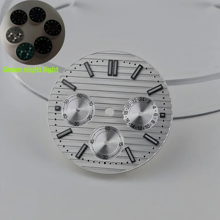 Watch Case Set 30mm Green Luminous Watch Dial Multi Functional Timing for VK63
