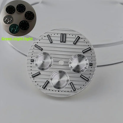 Watch Case Set 30mm Green Luminous Watch Dial Multi Functional Timing for VK63