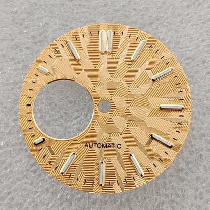 28.5mm Watch Dial Geometric Shapes Texture with Green Luminous for NH38 Movement