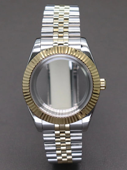 36/40mm Fluted Watch Case Sapphire Glass For NH35/36 Miyota 8215 28.5mm Datejust