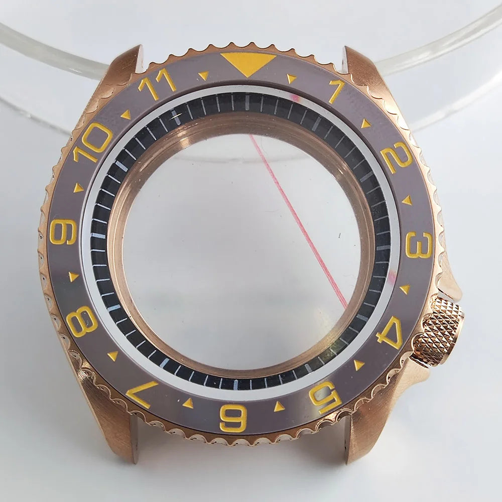 Plane Sapphire Glass Ceramic Bezel Stainless Steel Watch Case Fit NH 35 NH36 Movement High End Waterproof Watch Case