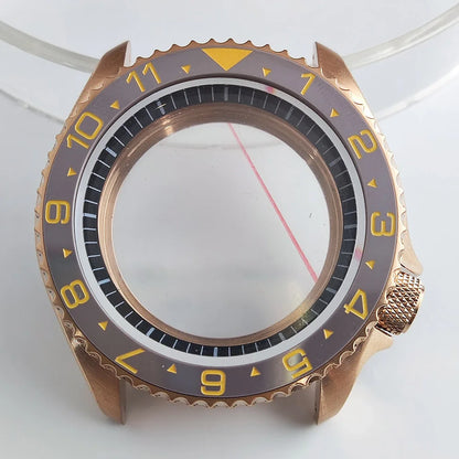 Plane Sapphire Glass Ceramic Bezel Stainless Steel Watch Case Fit NH 35 NH36 Movement High End Waterproof Watch Case