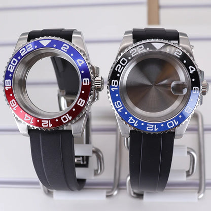 40mm Watch Cases For NH34/35/36/38 Miyota 8215 Eta 2824 GMT Double Color Bezel