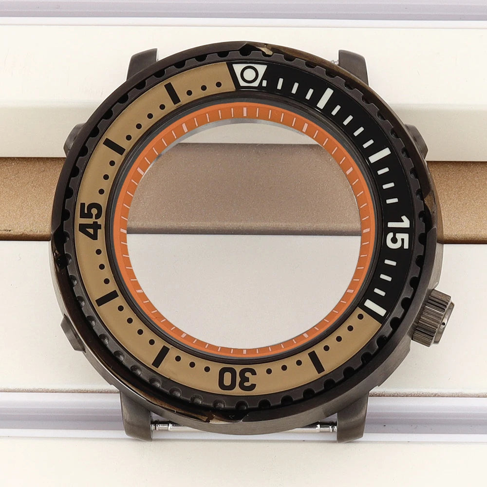 43mm Watch Case For NH34 NH35 NH36 NH38 Tuna Sapphire Crystal Luminous Bezel