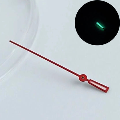 Green luminous watch hands for NH34, NH35, NH36 movements, personalized second hand.