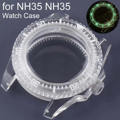 40mm Plastic Watch Case for NH35/36 Unidirectional Rotation Bezel Shell SUB Case