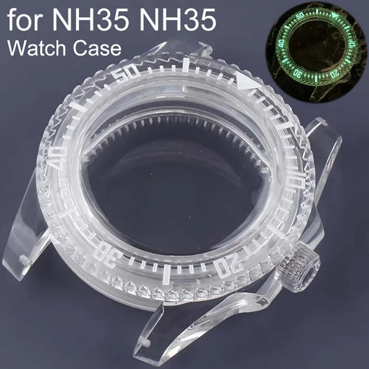 40mm Plastic Watch Case for NH35/36 Unidirectional Rotation Bezel Shell SUB Case
