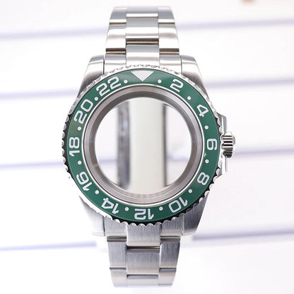 Silver 40mm Diver Case Sapphire  For NH35 NH36 NH34 NH38 Miyota 8215 Eta 2824