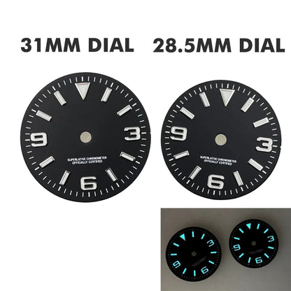28.5mm/31mm GBW9 Luminous Logbook Surface Watch Dial for NH35A/4R35/NH34/NH36