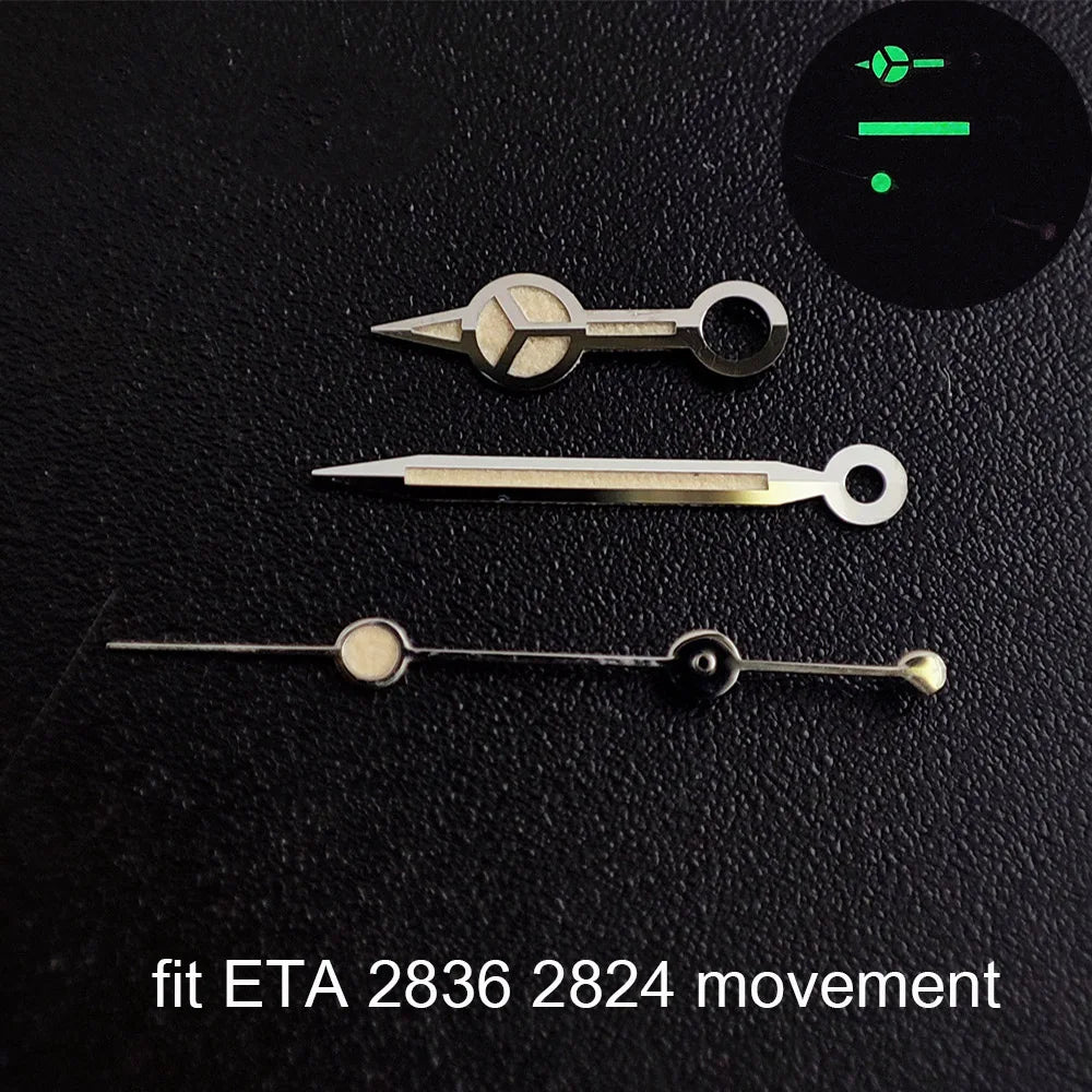 Watch hands green luminous hands fit NH 35 NH36 ETA 2836 2824 Miyota 8205 8215 movement