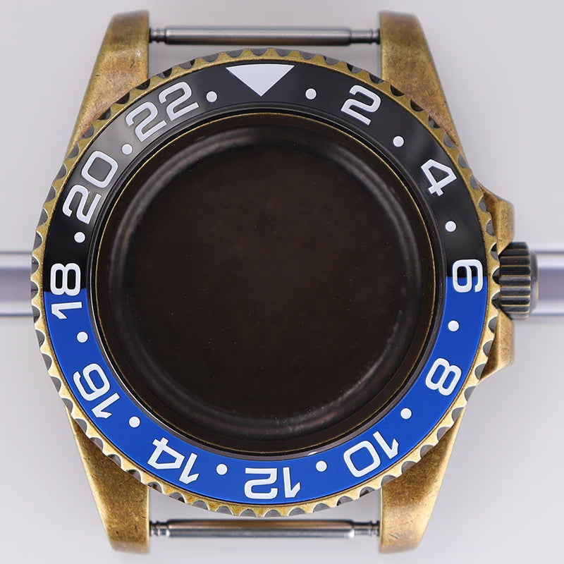 40mm Bronze SUB Watch Case Bezel For NH35/36 GMT NH34/38 4R36 Sapphire Crystal