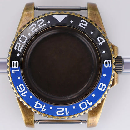 40mm Bronze SUB Watch Case Bezel For NH35/36 GMT NH34/38 4R36 Sapphire Crystal