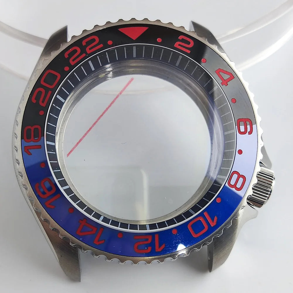 Case 41.5mm Convex Sapphire Glass Ceramic Bezel Stainless Steel Black Matte Waterproof Case Fit NH 35 NH36 Movement Case