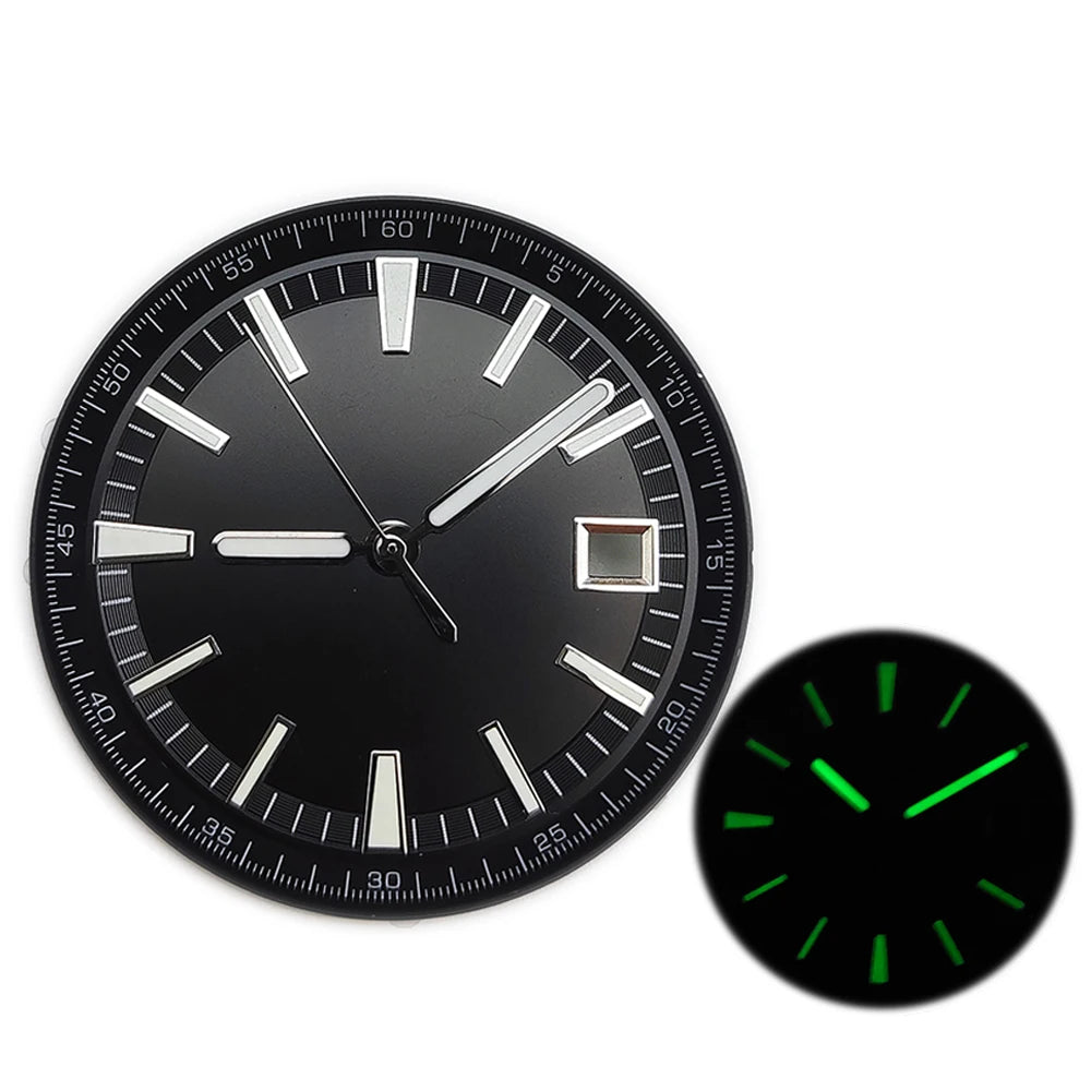 33mm Watch Dial with Hands for NH35 NH36 Movement Green Luminous Multicolor Dial