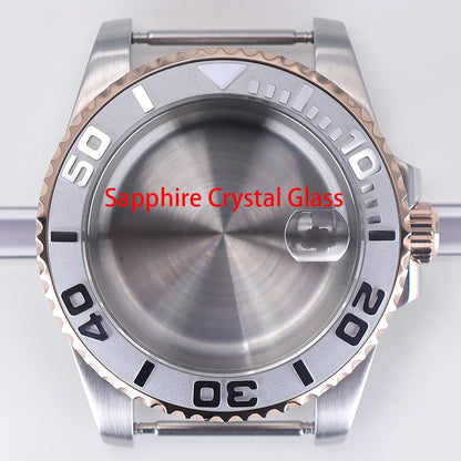 40mm Watch Case Sapphire For NH34/35/36 Eta2824 PT5000 Miyota8215 8205 YACHT