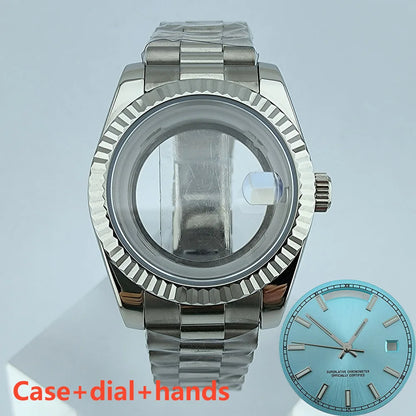 39mm Stainless Steel Watch Case Sapphire Glass suitable for Miyota 8285 Movement