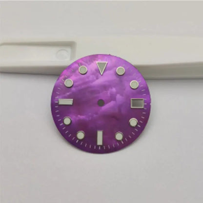 28.5mm Shell Reflective Multicolor Watch Dial C3 Green Luminous For NH35 NH36