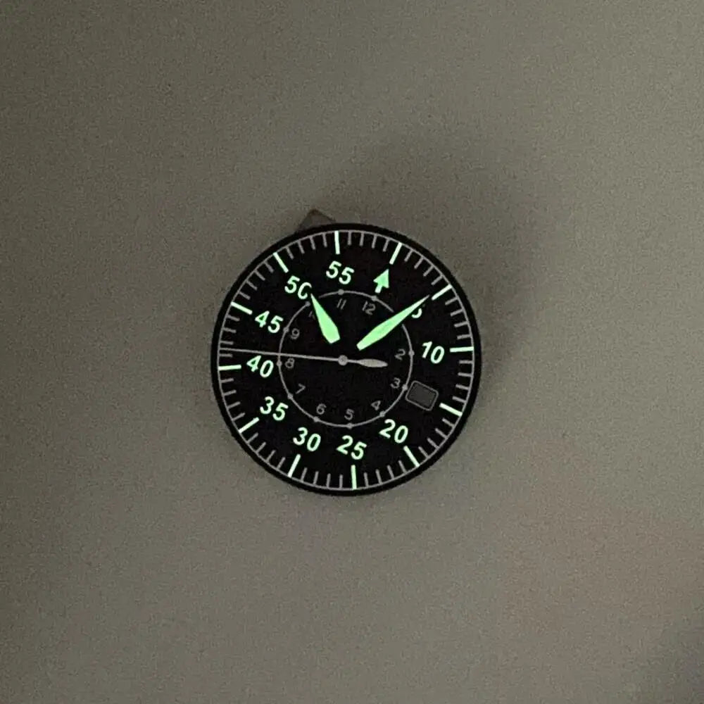 39mm Sapphire Glass Pilot Watch Case Luminous Dial fit ETA 2824 PT5000 NH35 NH36