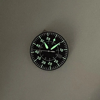 39mm Sapphire Glass Pilot Watch Case Luminous Dial fit ETA 2824 PT5000 NH35 NH36