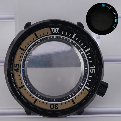 47mm Watch Case Sapphire Crystal For NH35/36 NH38 Modified Tuna Canned C3 Bezel