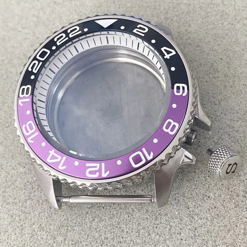 316L Steel 41.5mm 3.8 SKX007 SUB GMT 1-11 Bezel+Ring Watch Case Fit NH35/NH36