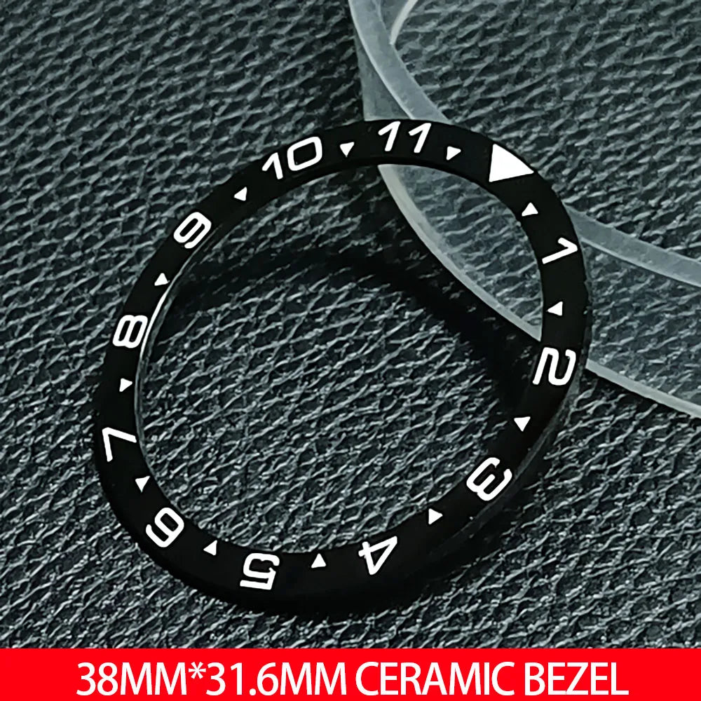 Flat Ceramic Bezel Insert 38mm*31.6mm Replacement Watch Parts accessories Luminous
