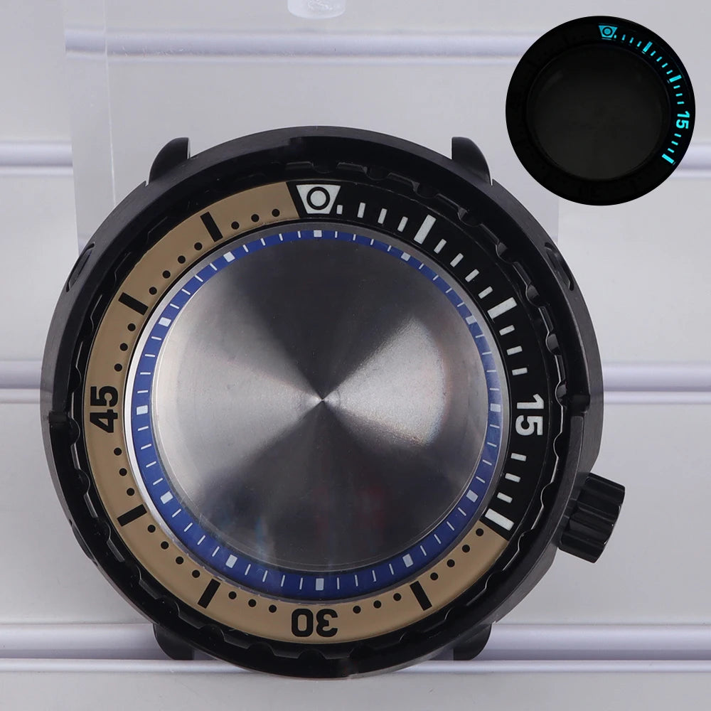 47mm Diver Watch Case Luminous Bezel For NH35 NH36 NH34 NH38 4R36 Tuna Can Mod