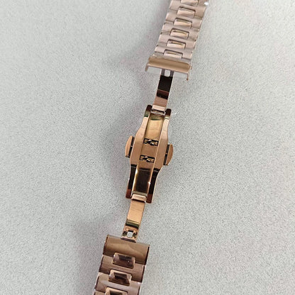 41mm Silver Watch Case+Strap Diamond inlaid Material Waterproof Fit NH35/NH36