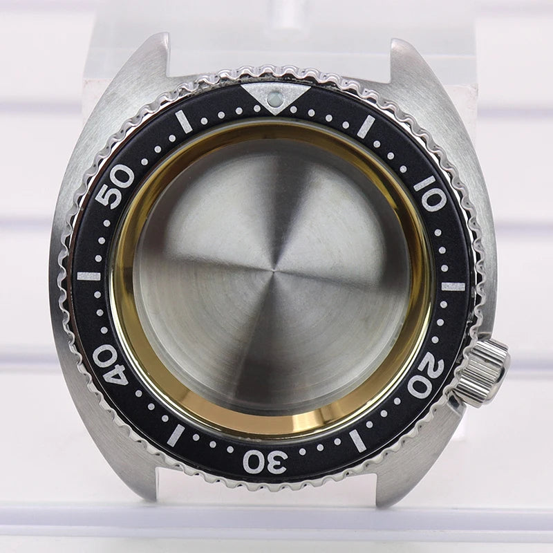 45mm Steel Watch Case Sapphire Glass For Mod skx big Abalone NH35 NH36 NH38