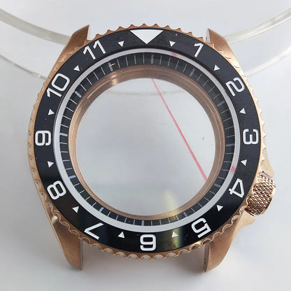 Plane Sapphire Glass Ceramic Bezel Stainless Steel Watch Case Fit NH 35 NH36 Movement High End Waterproof Watch Case